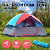 4 Person Family Camping Tent Hiking Beach Canvas Swag Dome Waterproof