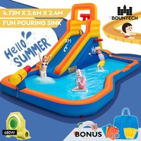 Inflatable Water Slide Jumping Castle Water Park Splash Toy Outdoor Bouncer House W/Blower