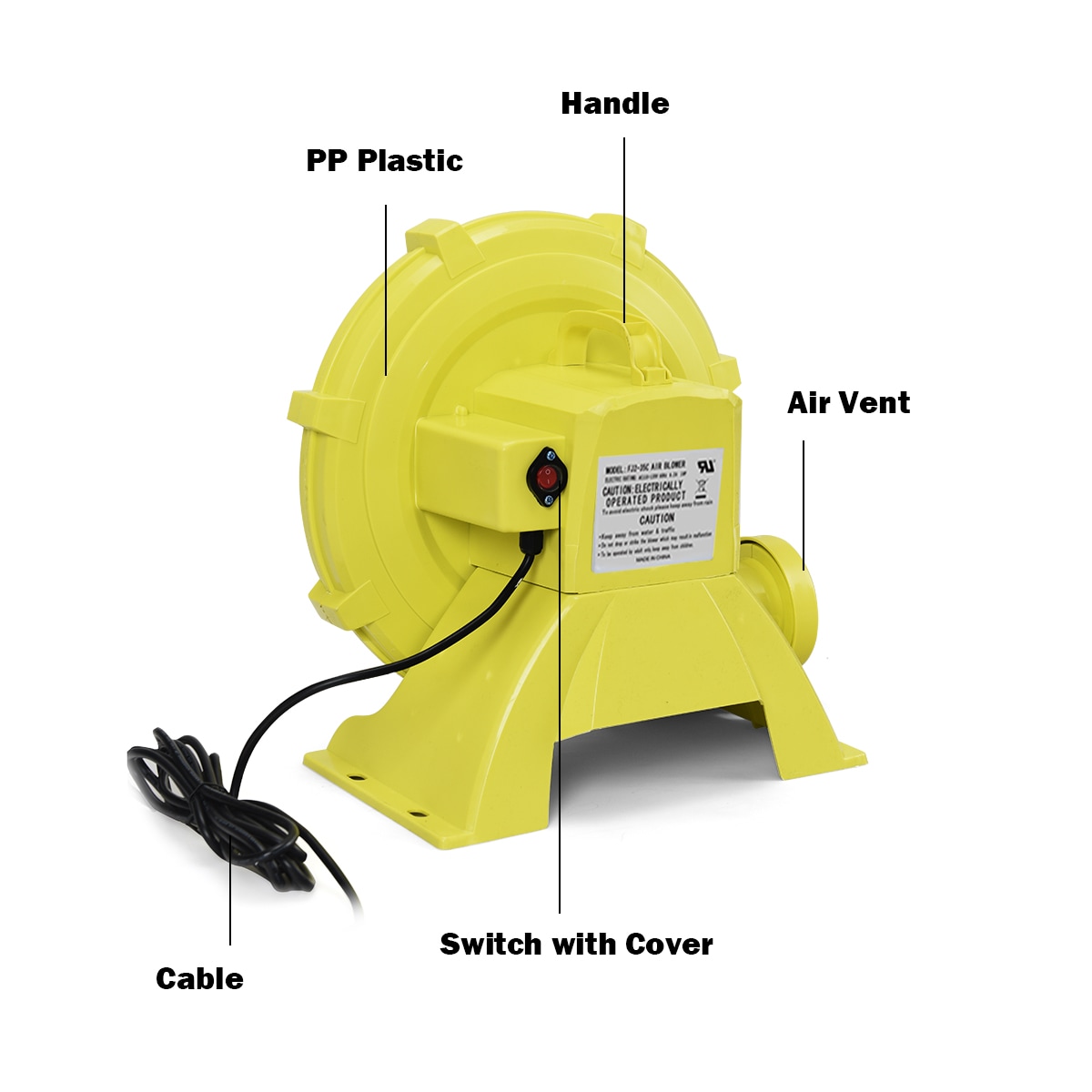 680W Electric Air Blower Fan Pump for Inflatables Water Slide, Bouncer ...