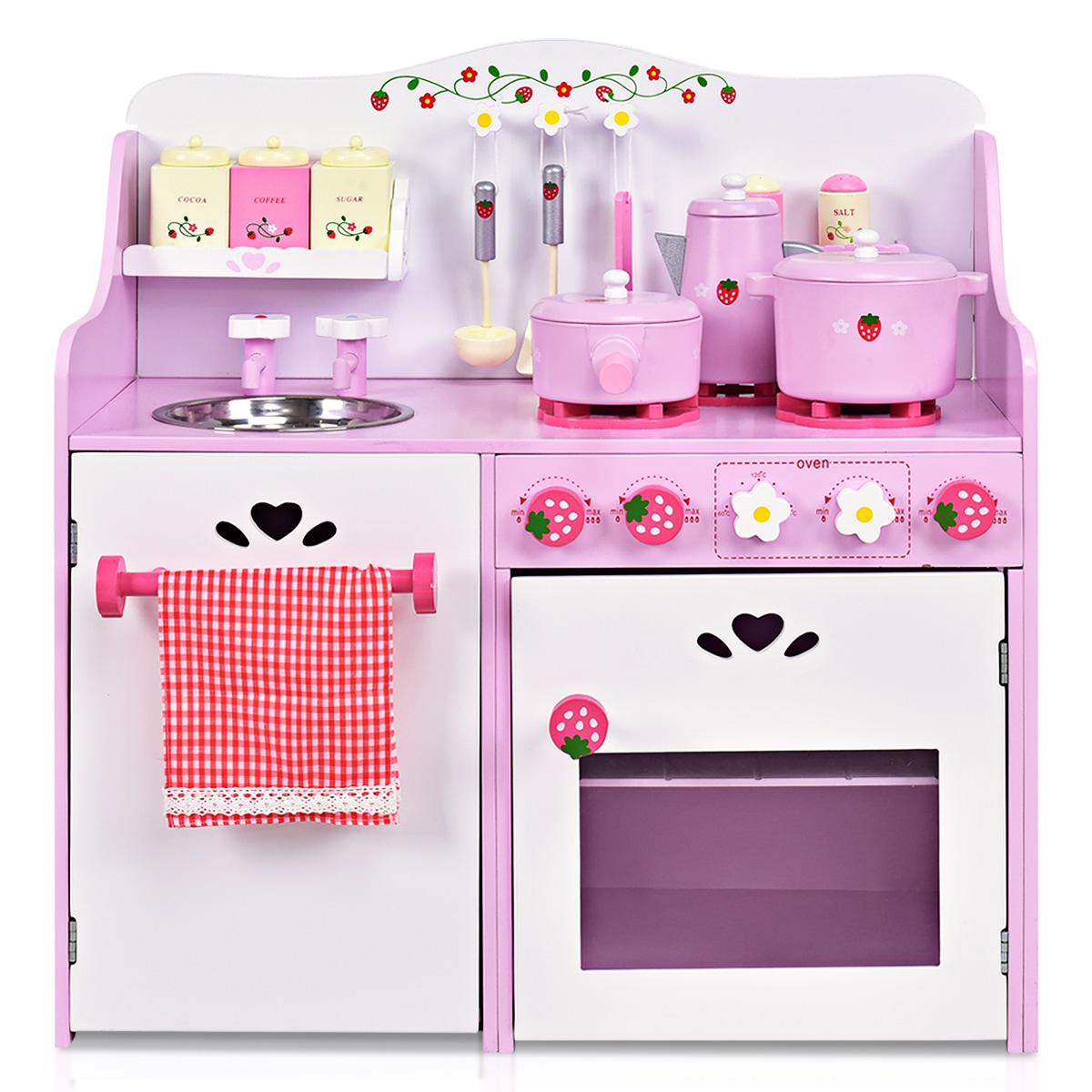 Kids Kitchen Pretend Play Set  Wooden Cooking  Toys   Kids Kitchen Pretend Play Set  Wooden Cooking  Toys