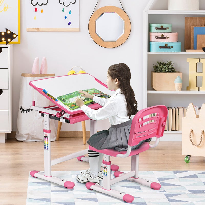 child's activity desk and chair