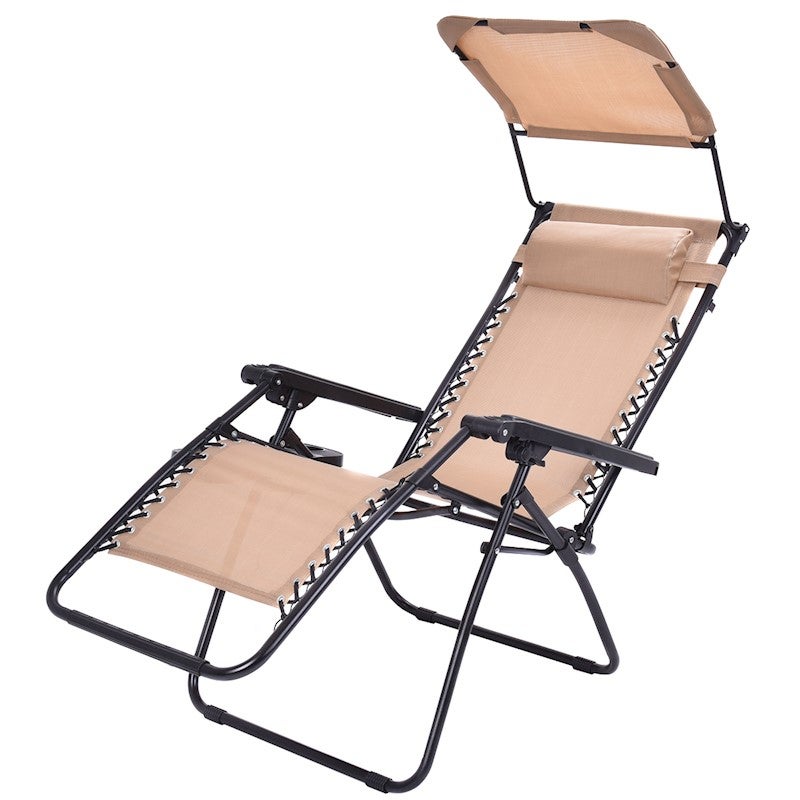 Zero Gravity Reclining Lounge with Canopy Tray Outdoor ...