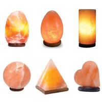 USB Himalayan Pink Rock Salt Lamp - Carved Shape Rocks Light Bulb Decor Lamps