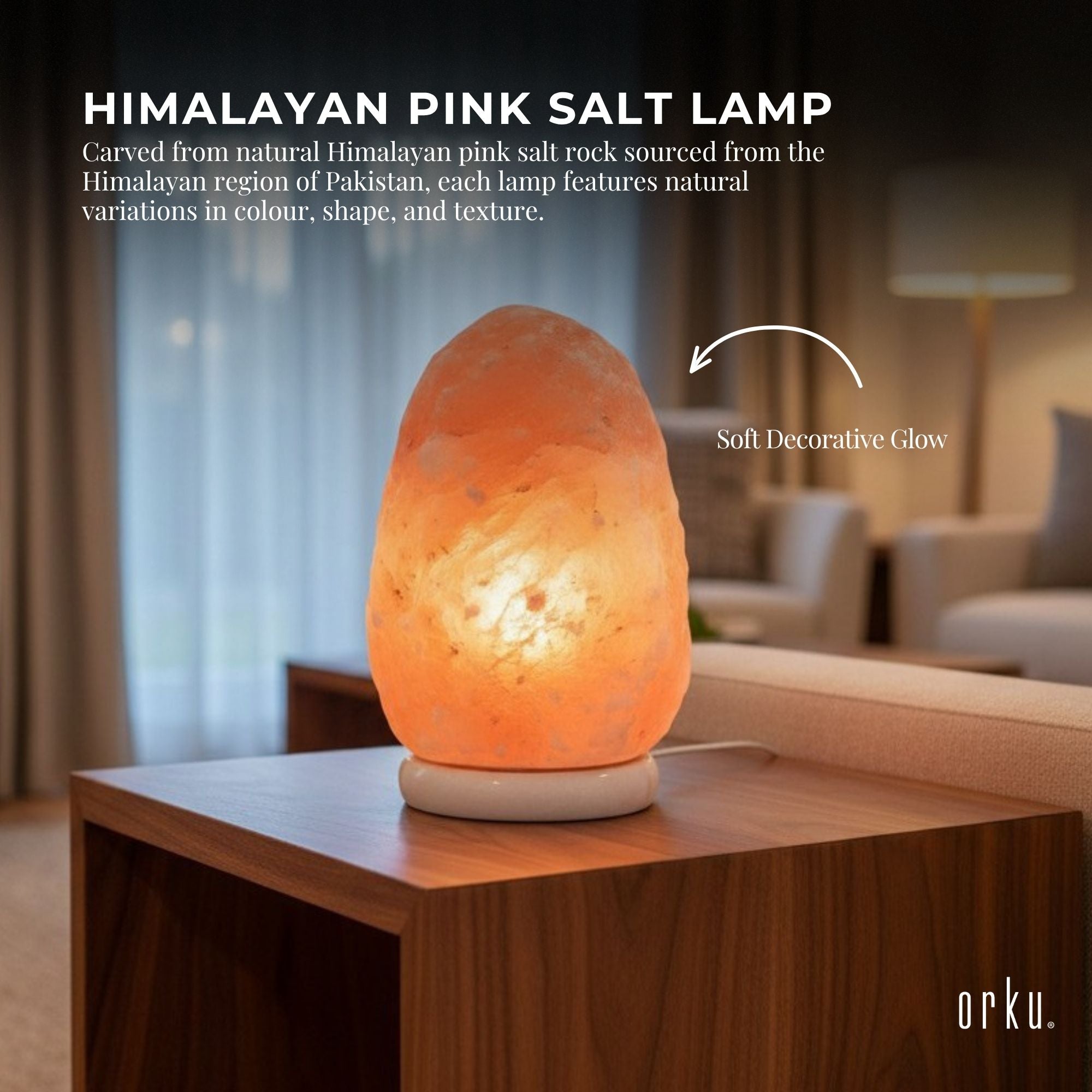 Himalayan Pink Salt Lamp Natural Rock Shape Decor Light ...