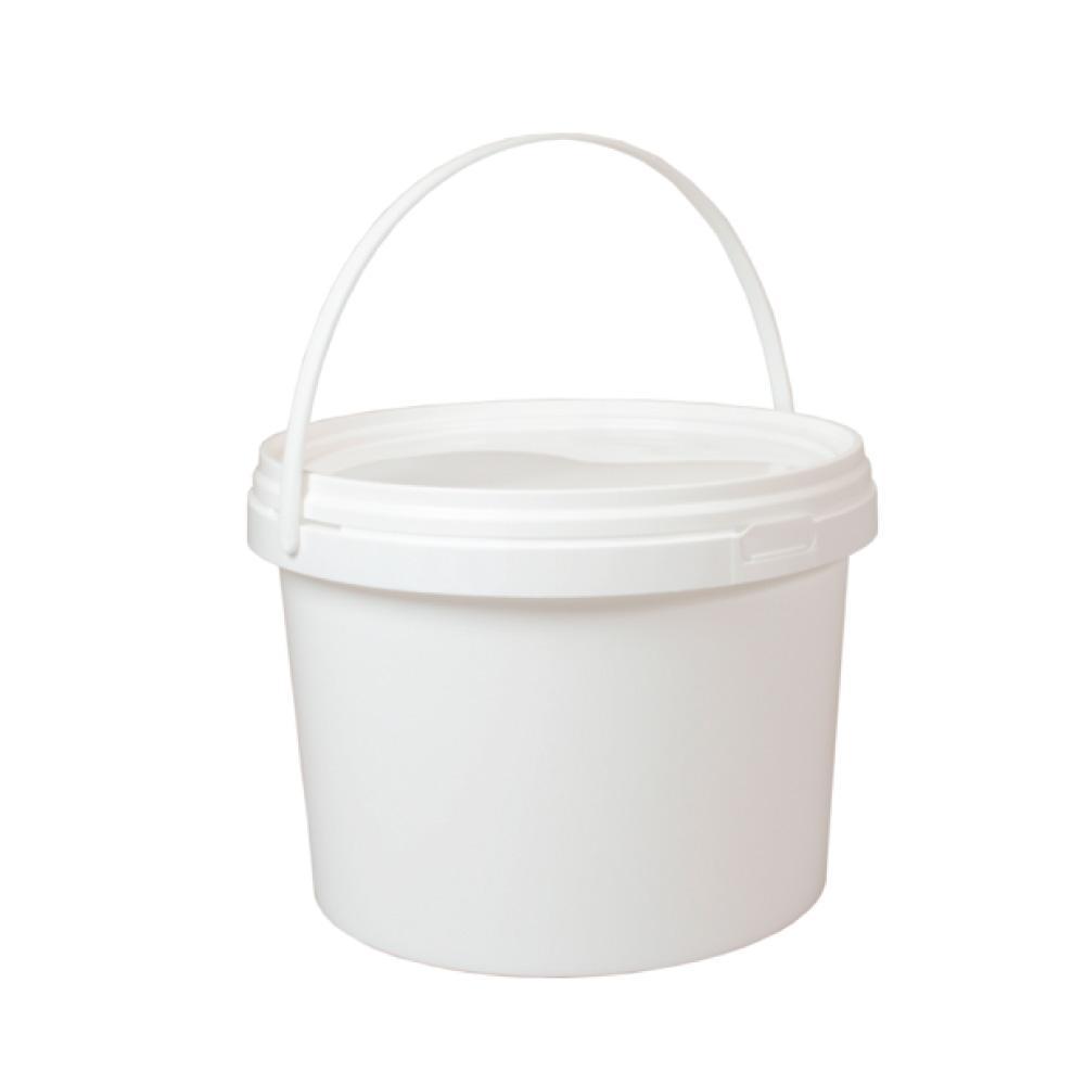 Plastic White Buckets Handle Lid 2L 5L 10L | Small Large Food Grade