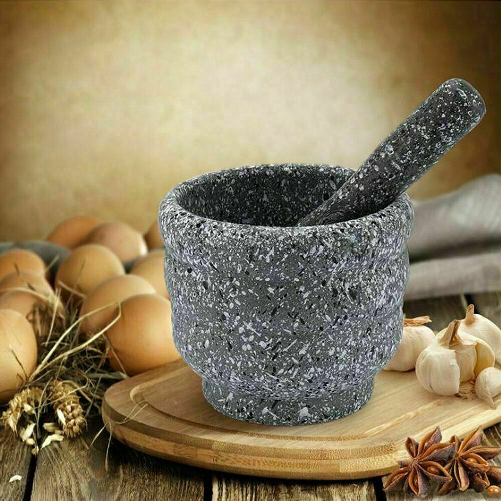 Black Resin Mortar & Pestle Spices Crusher Herbs Grinder Crushing Nuts
