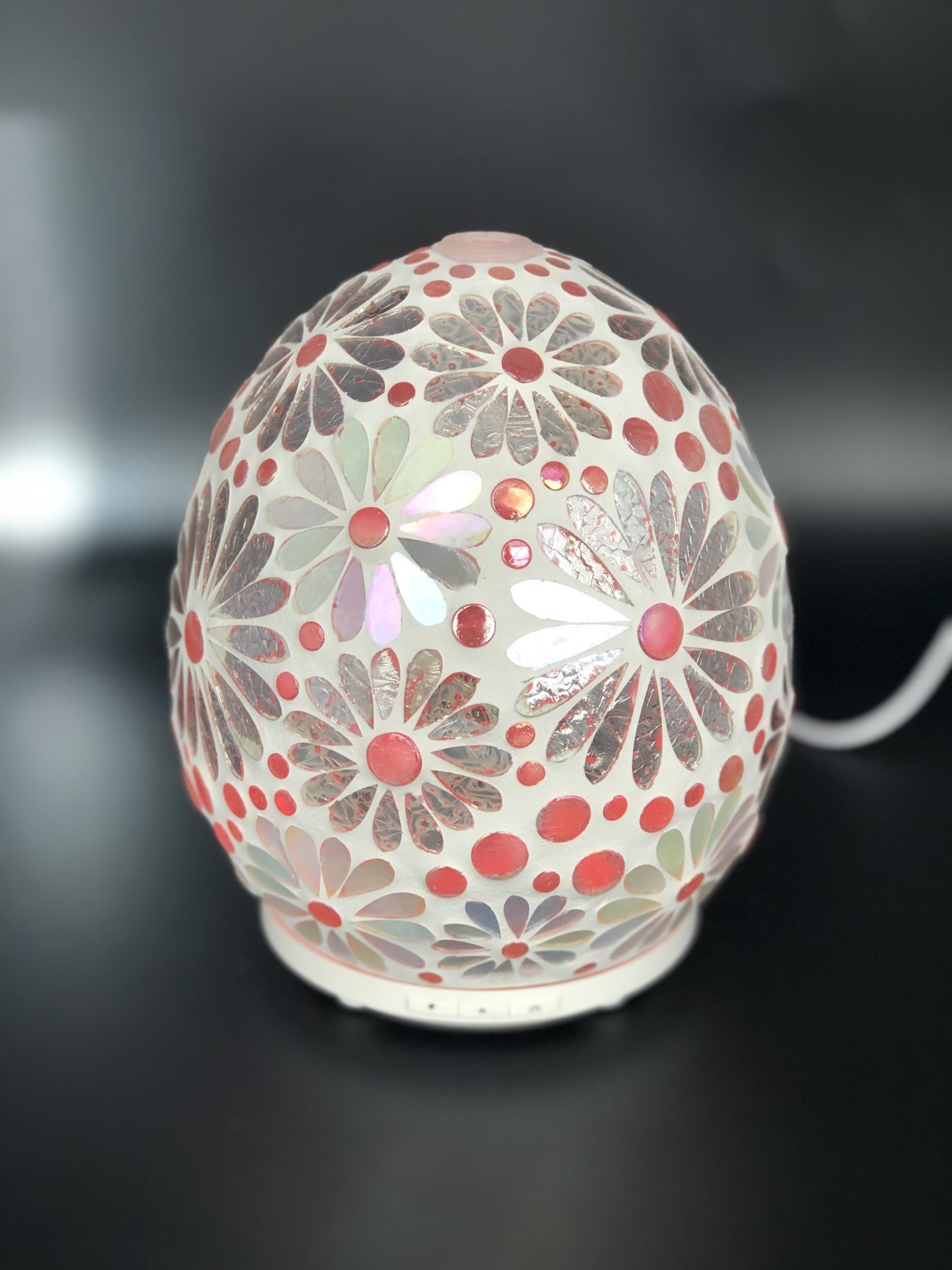 White Flower Glass Mosaic Aroma Electric Diffuser Essential Oils Aromatherapy Buy Reed