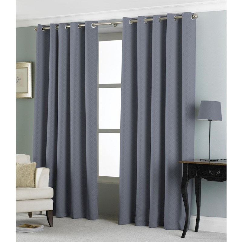 Eden Jacquard Blackout Curtains 46 x 54 Charcoal | Buy Curtains