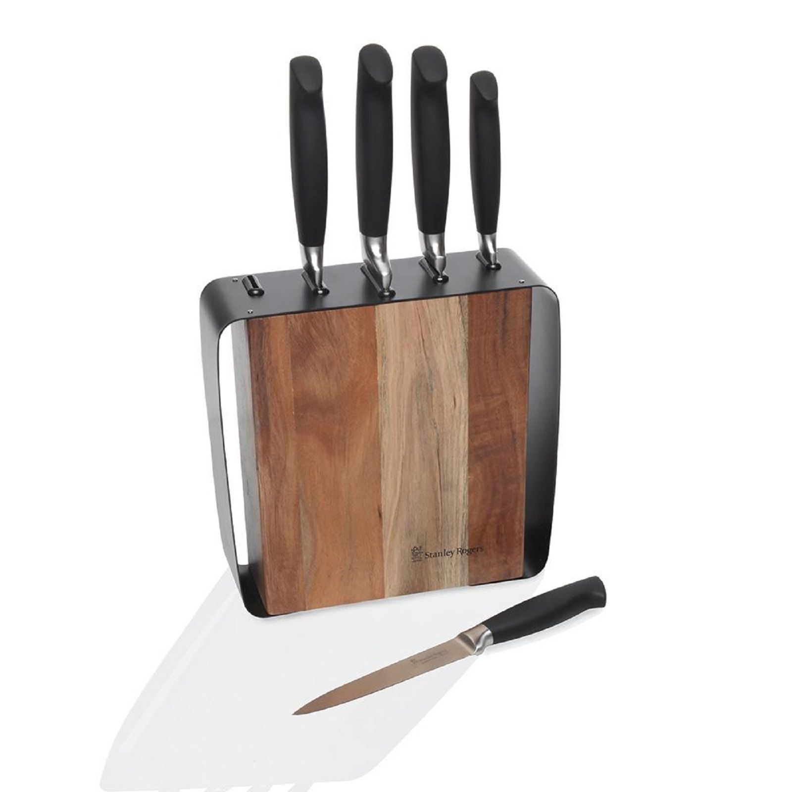 STANLEY ROGERS FRAMED ACACIA 6 PIECE KNIFE BLOCK SET Buy Multi Knife