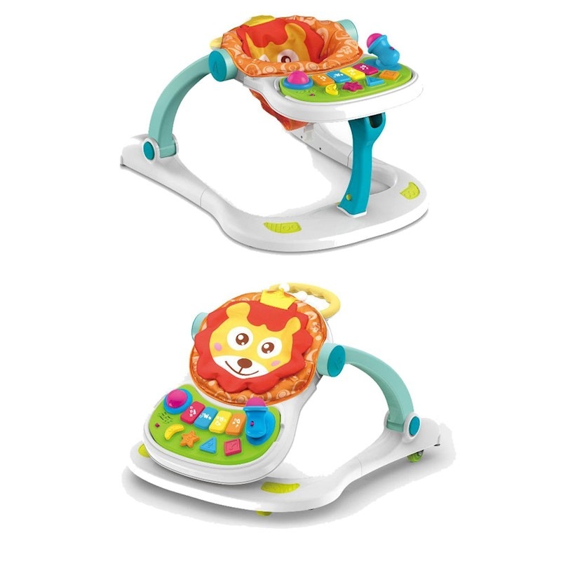 4 in 1 Sturdy Baby Push Walker Entertainment Musical Sit & Play