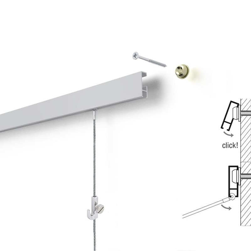 Art Gallery Picture Hanging System Display Track System All in One 2m