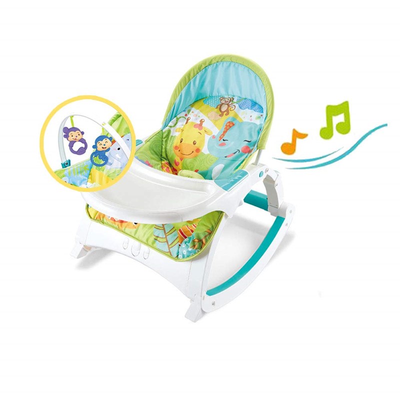 feeding baby in bouncer