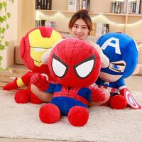1pc 35cm Soft Stuffed Super Hero Captain America Iron Man Spiderman Plush Toys The Avengers Movie Dolls for Kids Birthday Gift