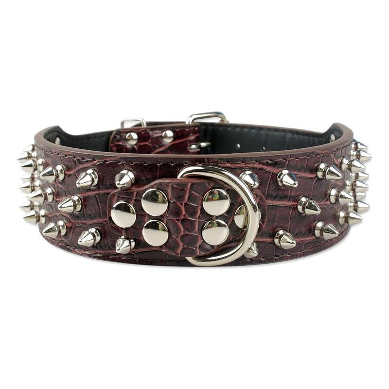 Pet Dog Collar Leather Collars for Pitbull Spiked Studded Dogs Collars