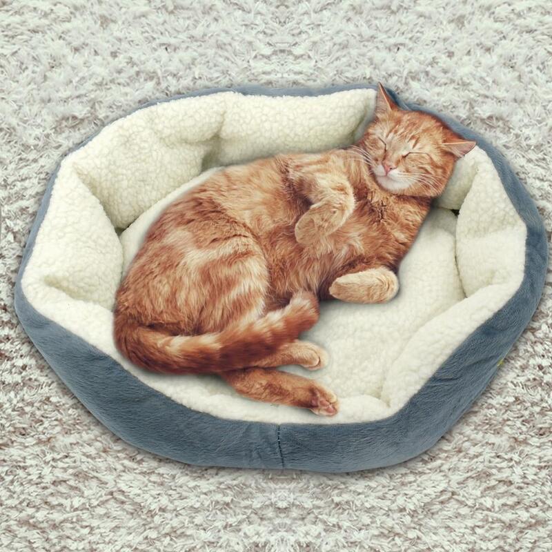 Warm Cat Bed Winter Kitten House Kennel Soft Cotton Pet Dog Cat