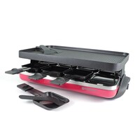 Swissmar Valais 8-Person Raclette Party Grill with Reversible Grill Plate Red Base