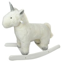 Casa Regalo Plush Rocking Unicorn White/Silver