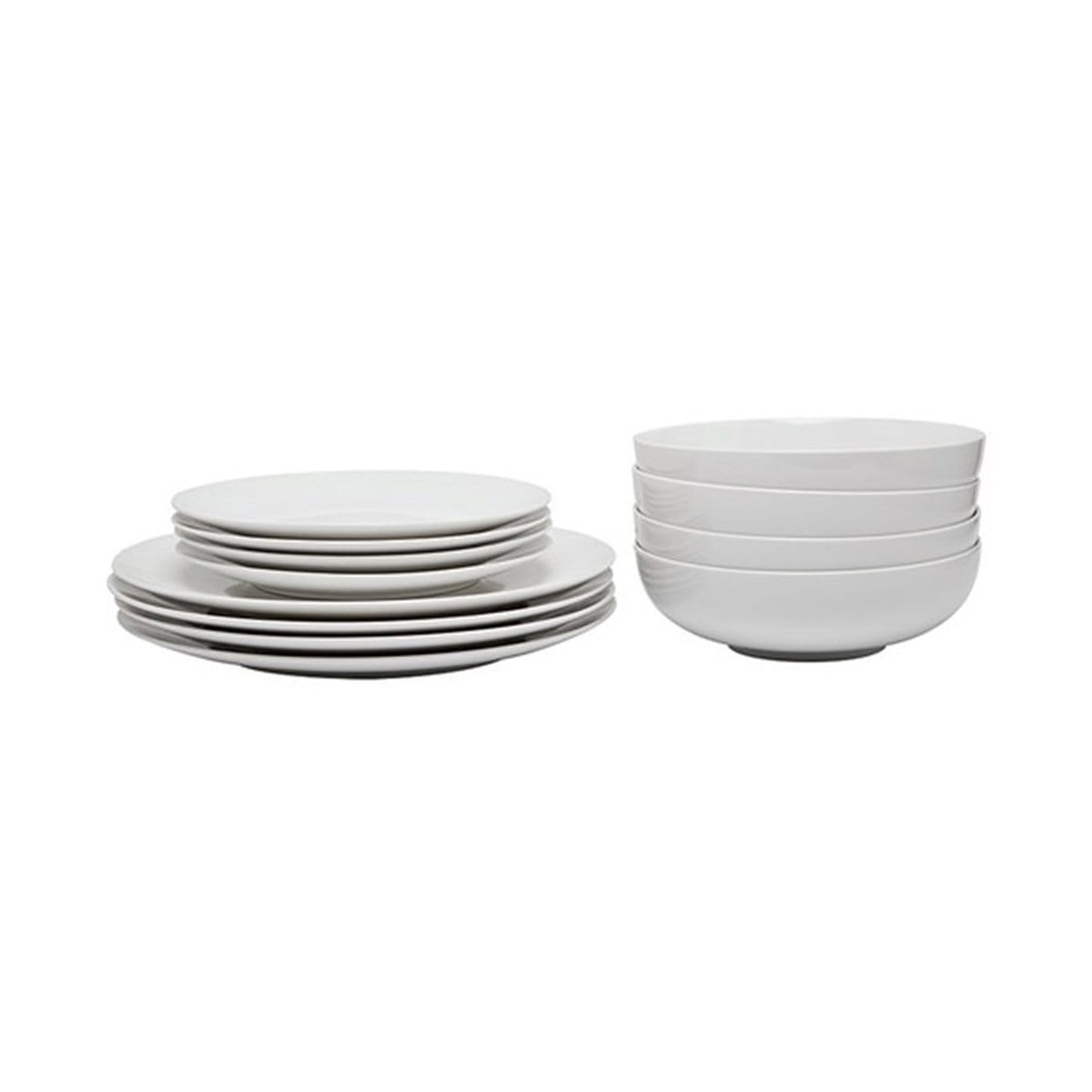 Alex Liddy Modern White Coupe 12 Piece Dinner Set White Bone China 4