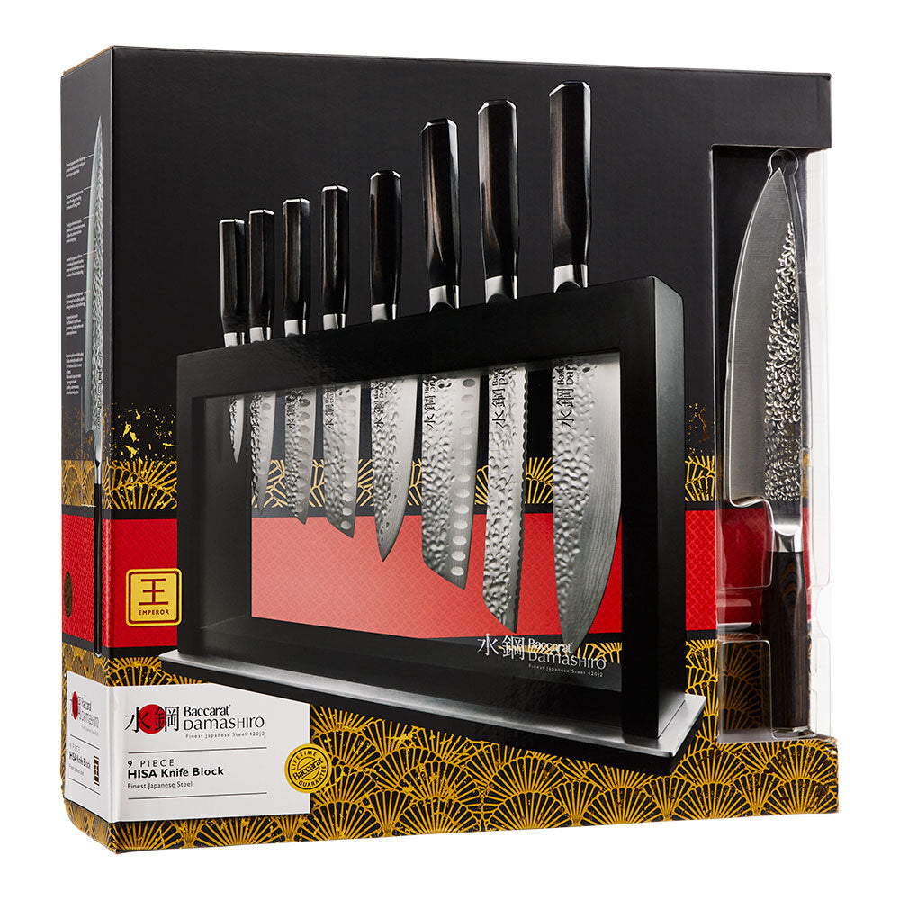 Baccarat Damashiro Emperor Hisa 9 Piece Knife Block Buy Multi Knife