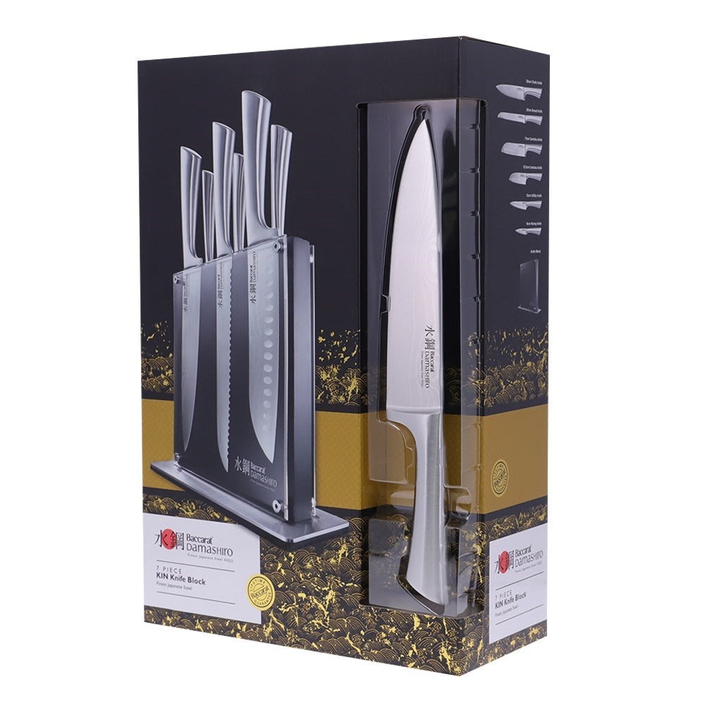 Baccarat Damashiro Kin 7 Piece Knife Block Set Modern Japanese Steel Santoku Buy Multi Knife Baccarat Damashiro Kin 7 Piece Knife Block Set Modern Japanese Steel Santoku Buy Multi Knife
