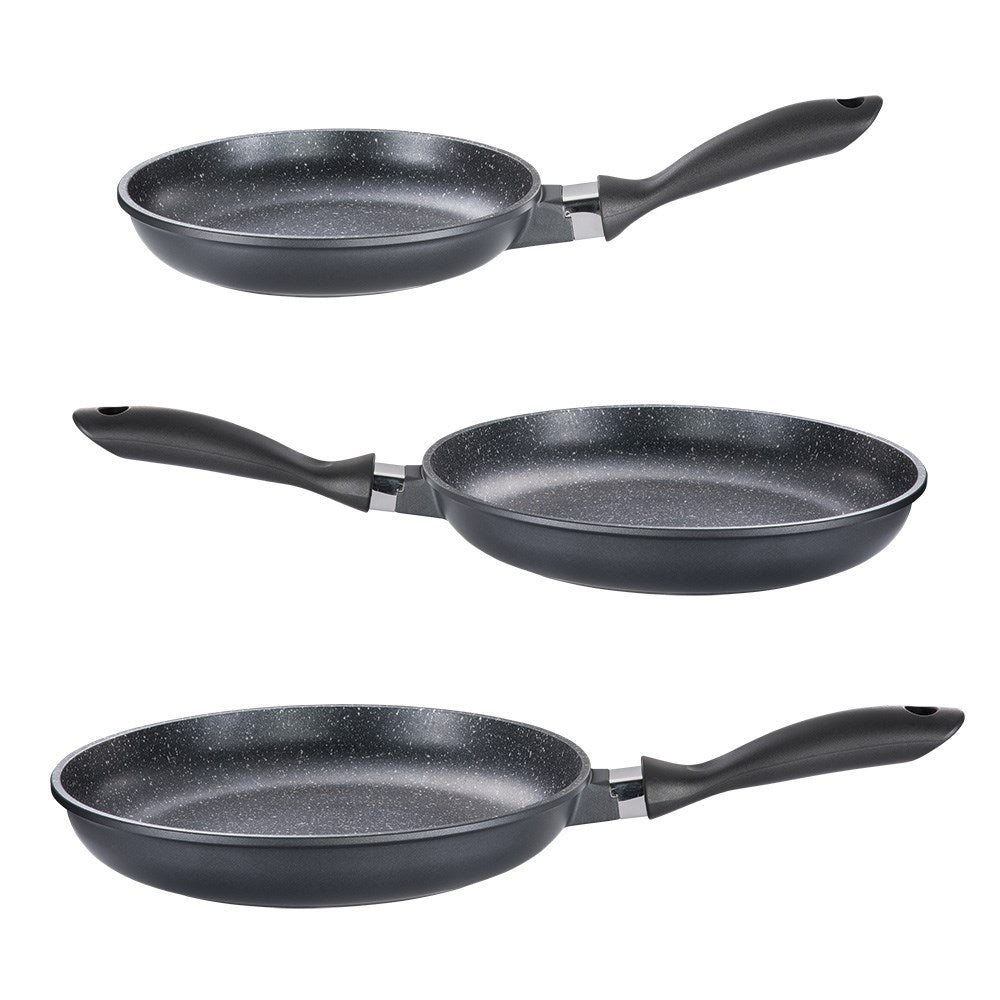 Baccarat Stone Non Stick Tri Pack Frypan 20cm 24cm & 28cm Frying Pan