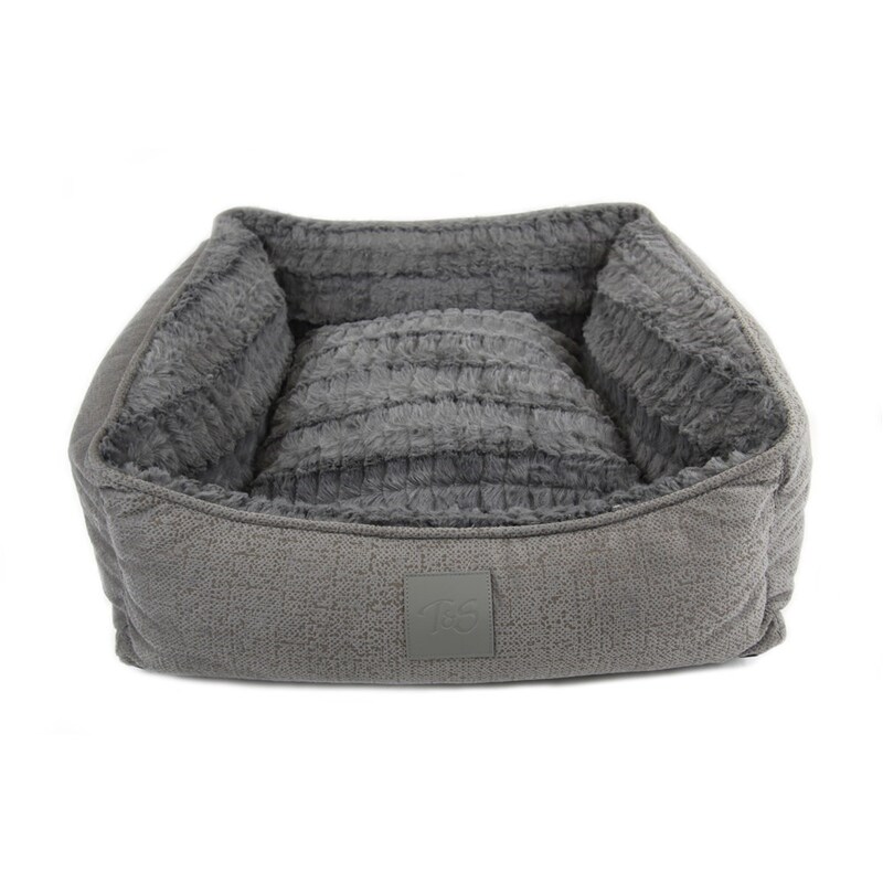 T & S Isleep Grey Plush Dog Bed Medium Buy Pet Beds 9333553010662