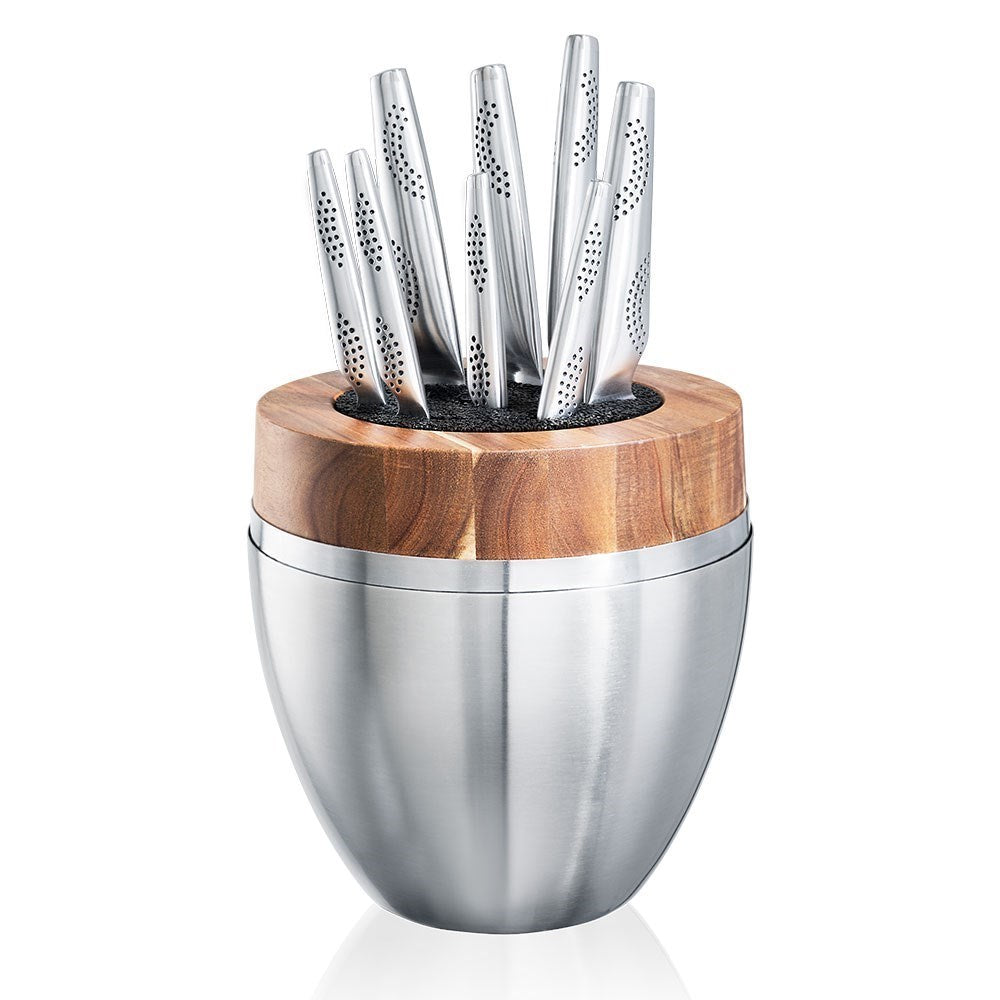 THE EGG by Baccarat iD3 9 Piece Premium Japanese Steel Knife Block Set