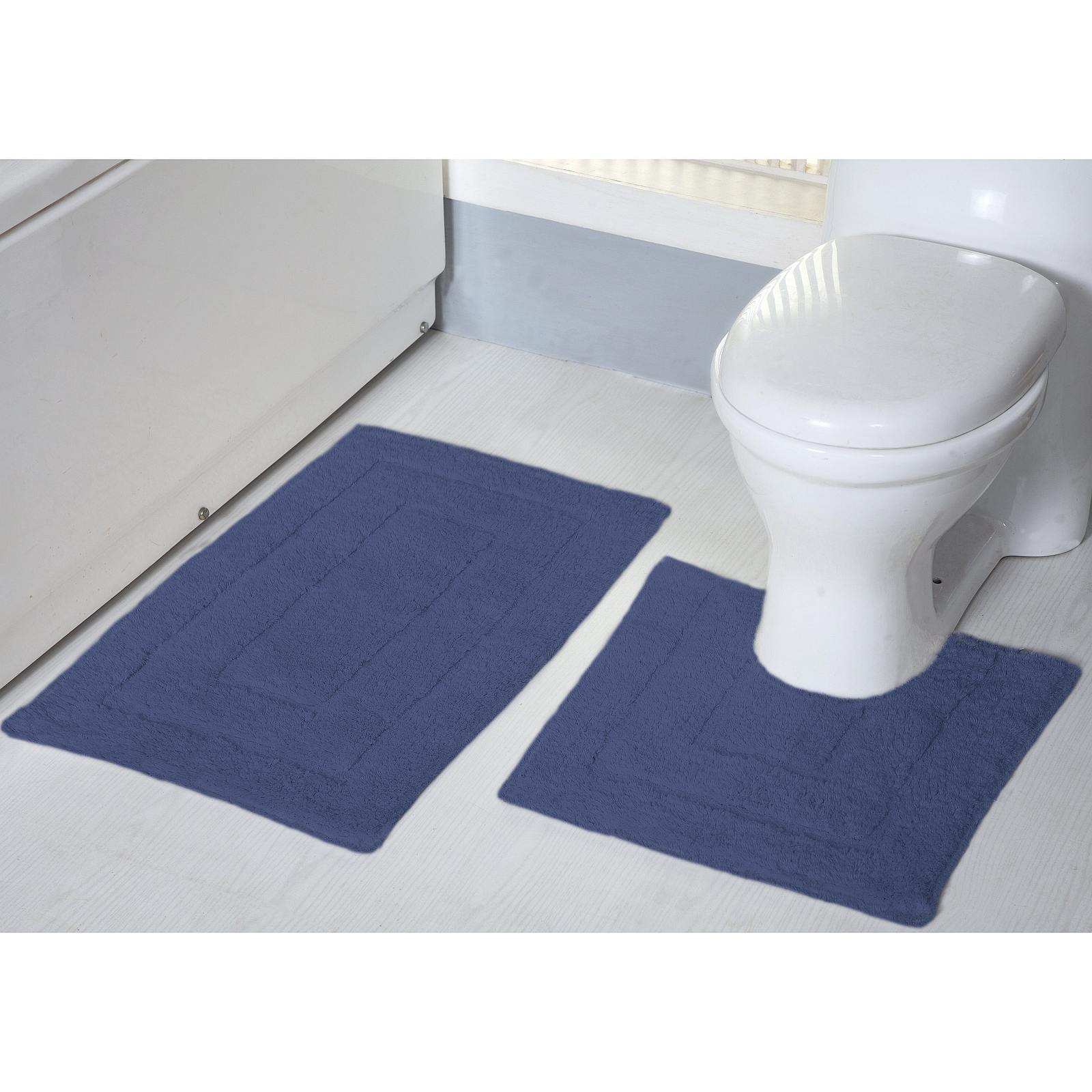blue bathroom mat sets