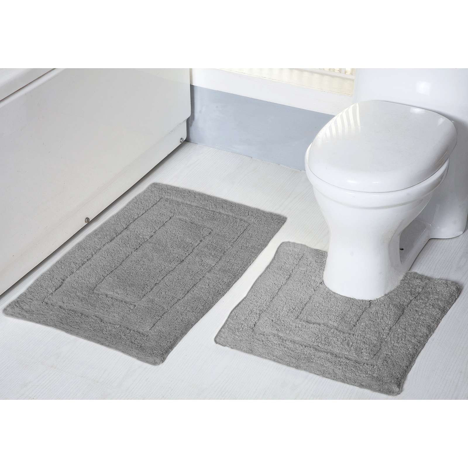 Renee Taylor 2 Piece Tufted Bath Mat Sets 2200 Gsm Grey Buy Bath