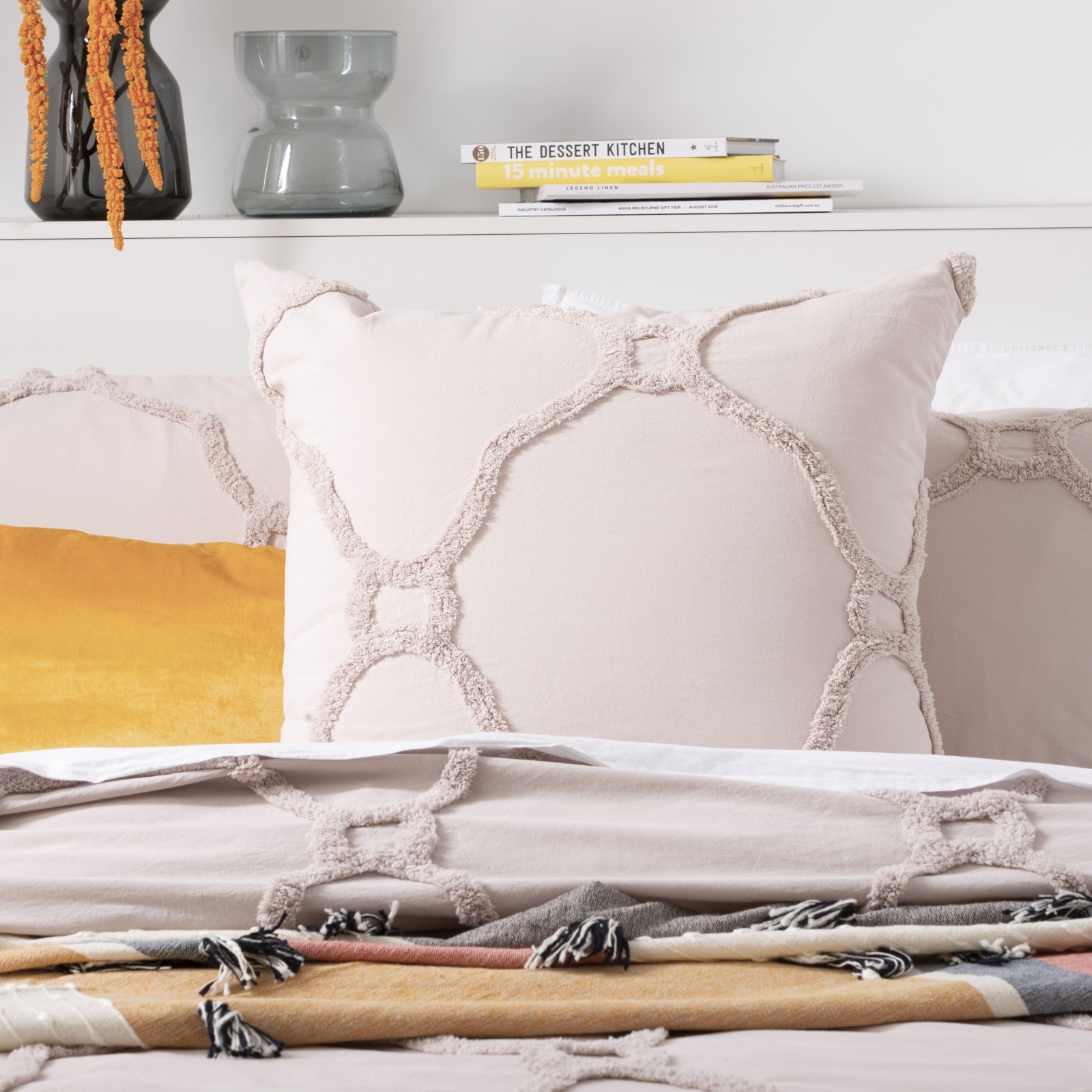 Renee Taylor Moroccan 100 Cotton Chenille Vintage Washed Tufted Quilt Cover Set Dove Buy Queen Quilt Cover Sets 9350818024721