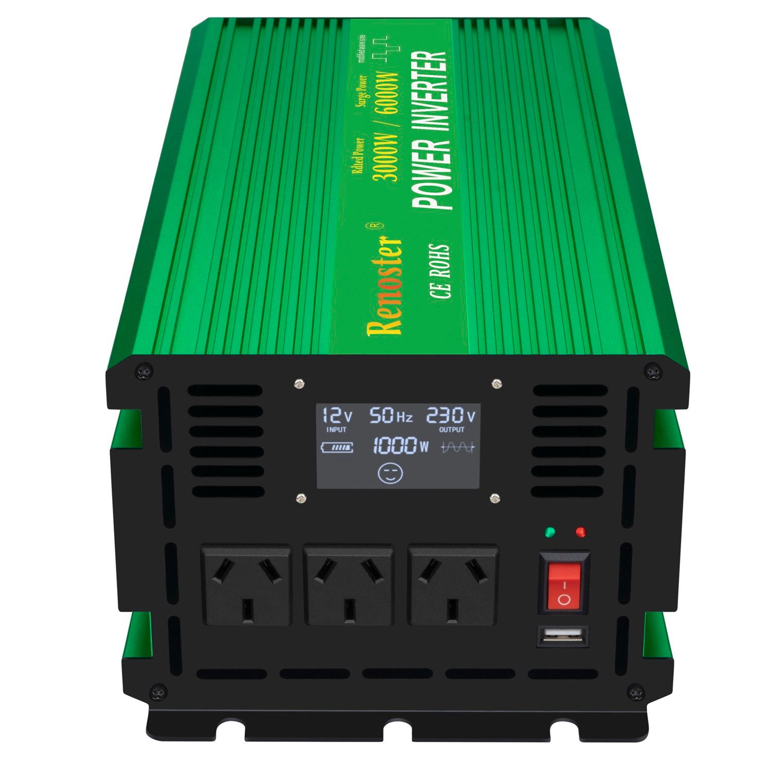 POWER INVERTER 3000W 6000W 12V 240V Camping Boat Caravan with LCD