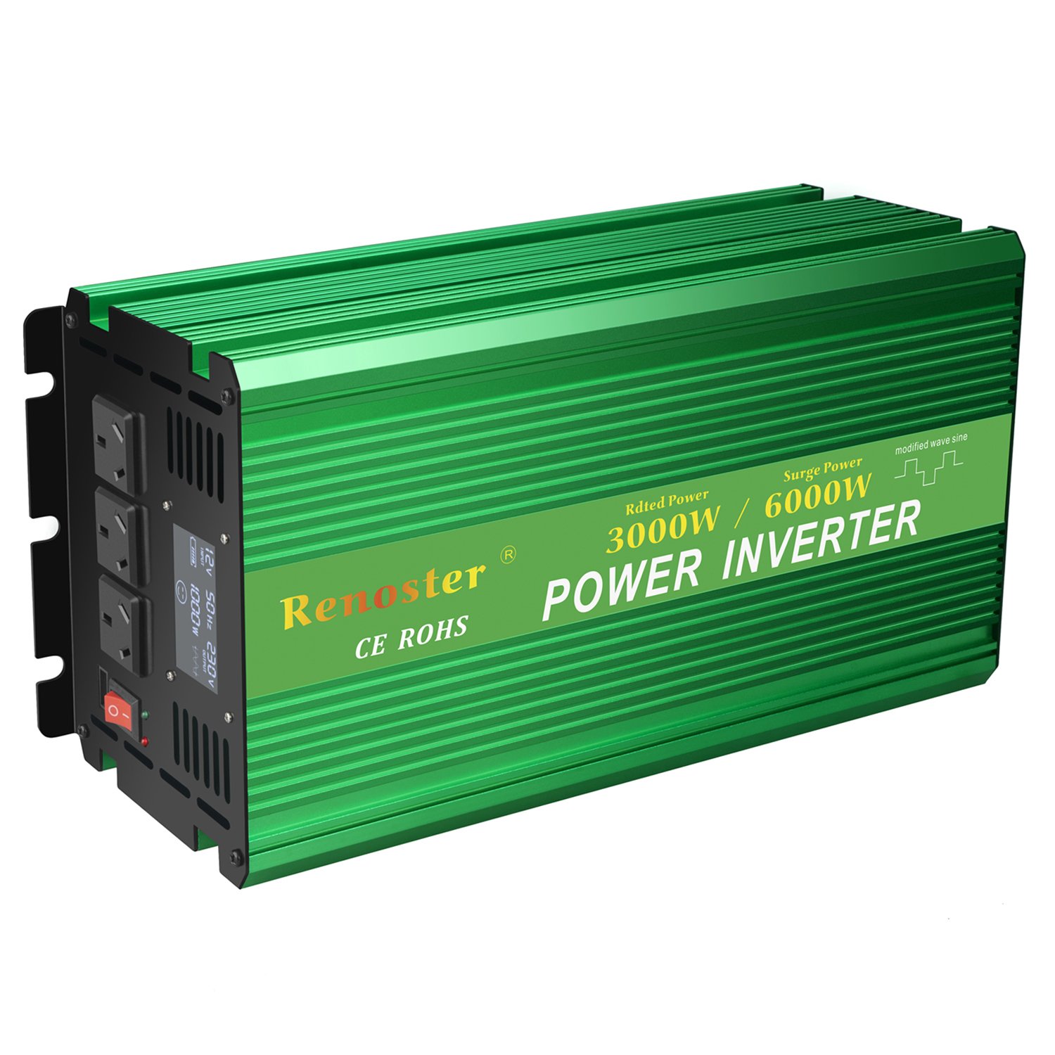 POWER INVERTER 3000W 6000W 12V 240V Camping Boat Caravan with LCD