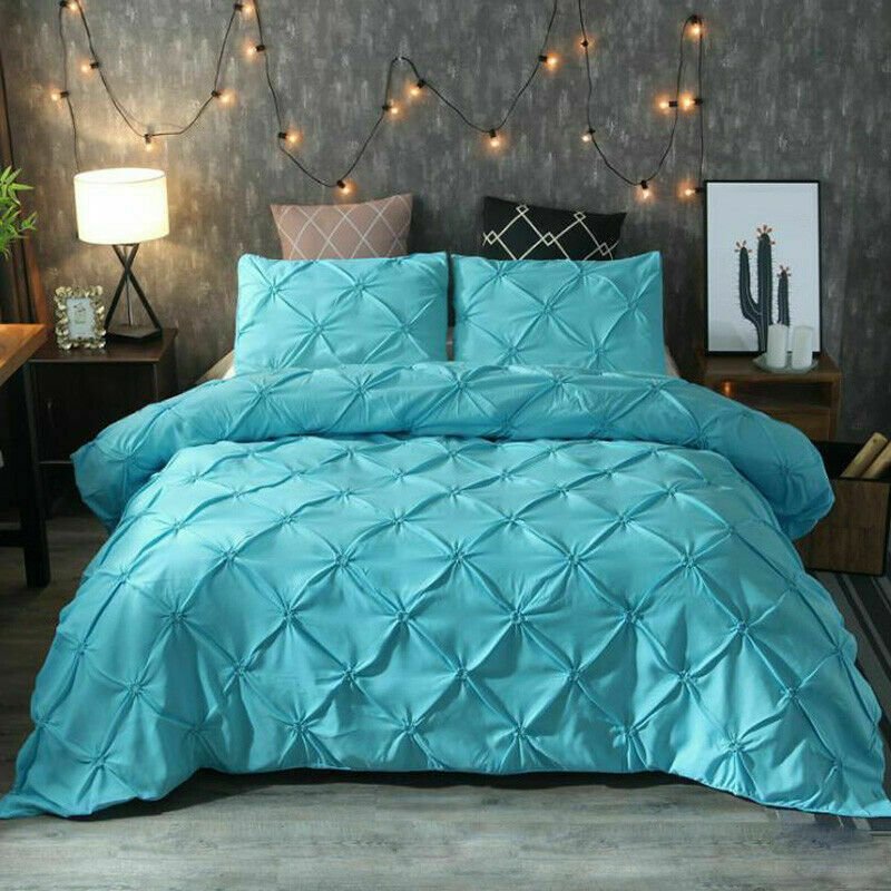 Tailored 1000TC Teal Diamond Pintuck Duvet/Doona/Quilt Cover Set Buy