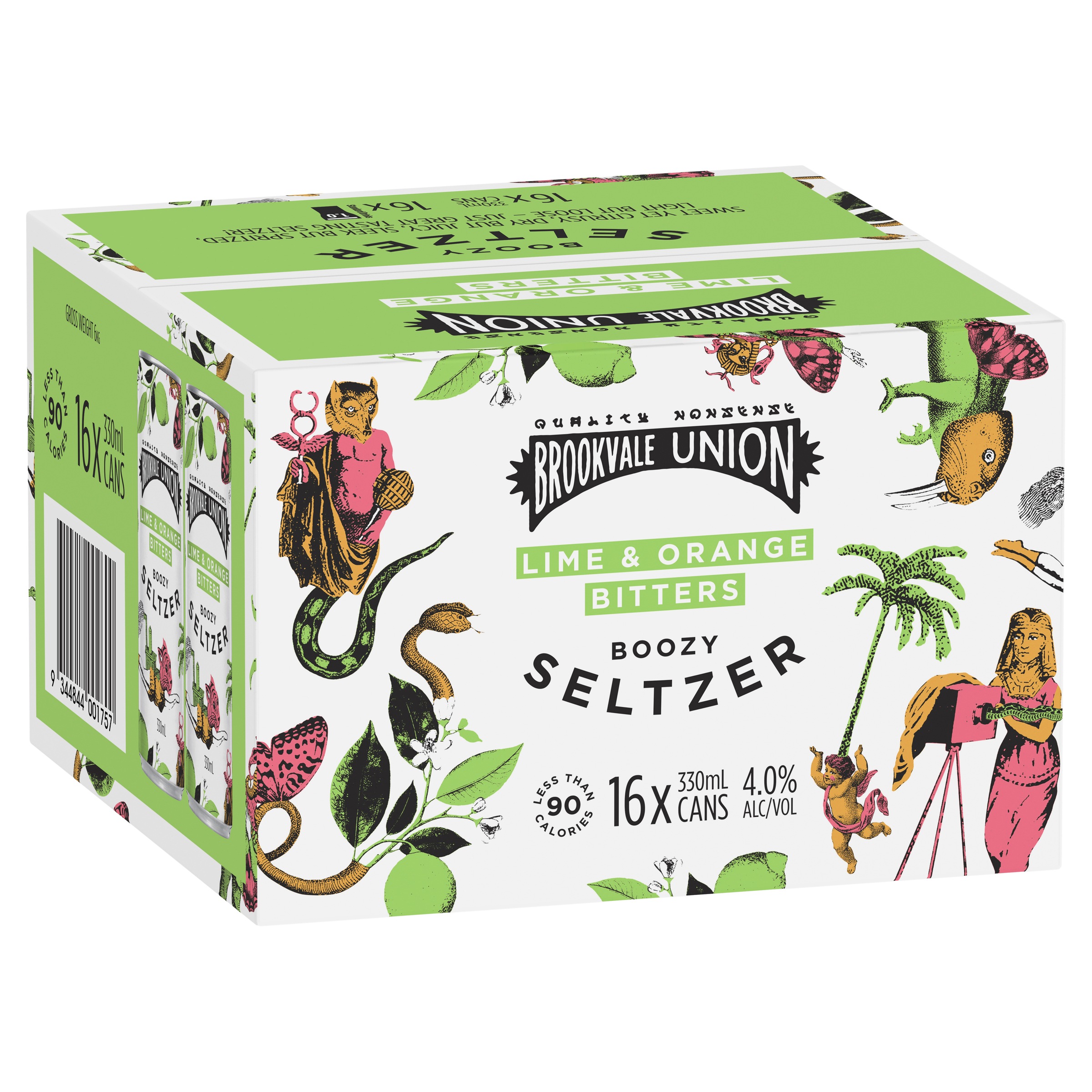 Brookvale Union Vodka Lemon Lime Bitters Brookvale Union Boozy Seltzer Lime & Orange Bitters 16 x 330mL Cans