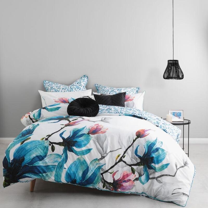 Magnolia Teal Quilt Cover Set By Logan & Mason Buy Quilt Cover Sets