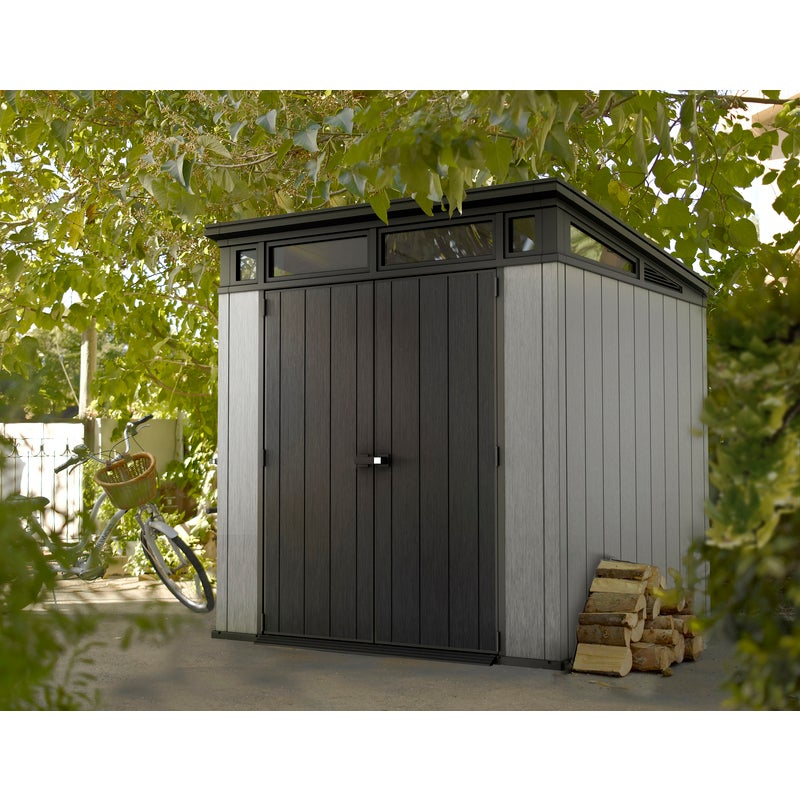 keter artisan 7x7 large outdoor storage/garden shed deco