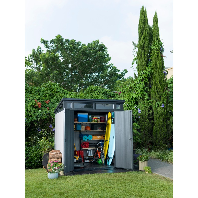 KETER Artisan 7x7 Large Outdoor Storage/Garden Shed (Deco