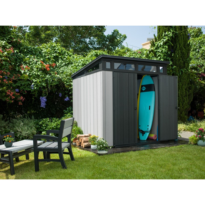 KETER Artisan 7x7 Large Outdoor Storage/Garden Shed (Deco Grey/Anthracite) Buy Plastic Sheds