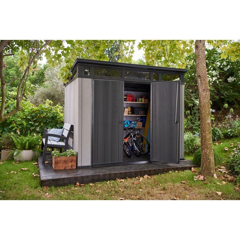 keter artisan 9x7 large outdoor storage/garden shed deco