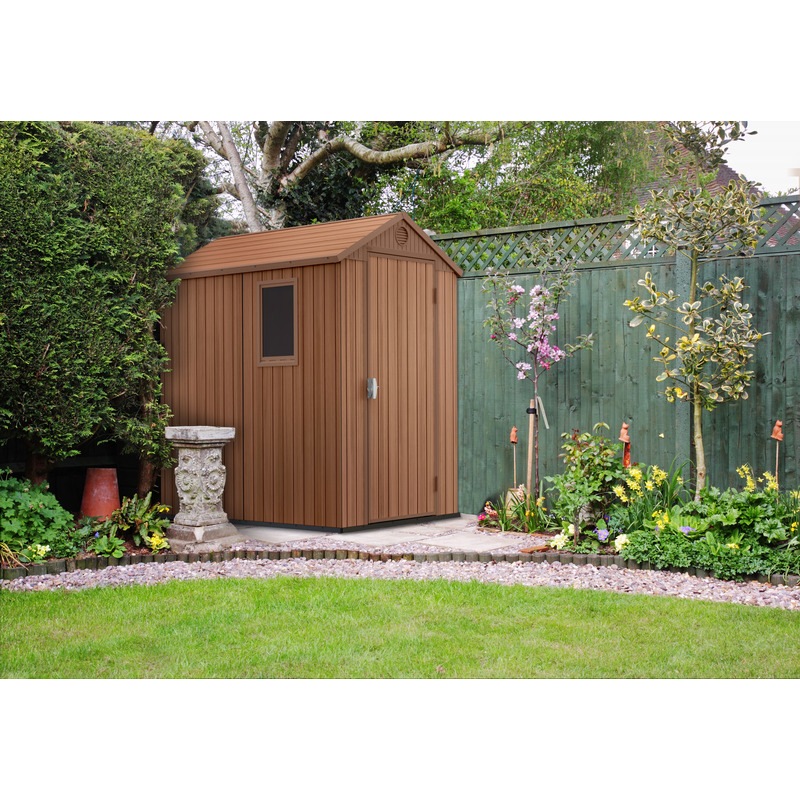 KETER Darwin 4x6 Outdoor Storage/Garden Shed (Brown