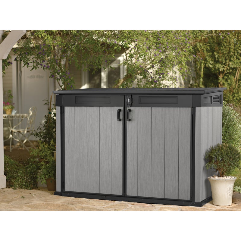 keter grande store outdoor storage/wheelie bin shed deco