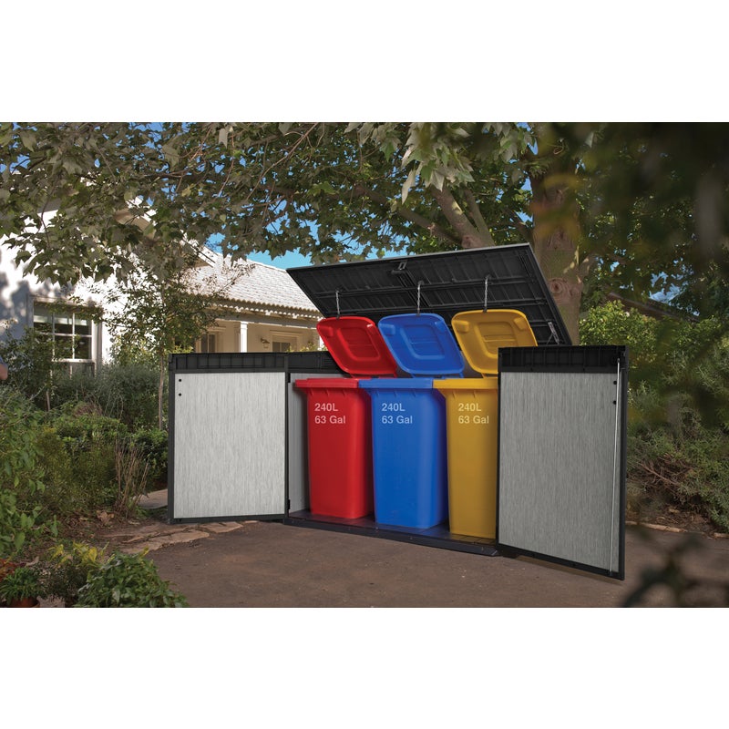keter grande store outdoor storage/wheelie bin shed deco