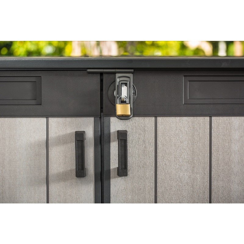 Cedar garden sheds KETER Grande Store Outdoor Storage/Wheelie Bin Shed (Deco ...