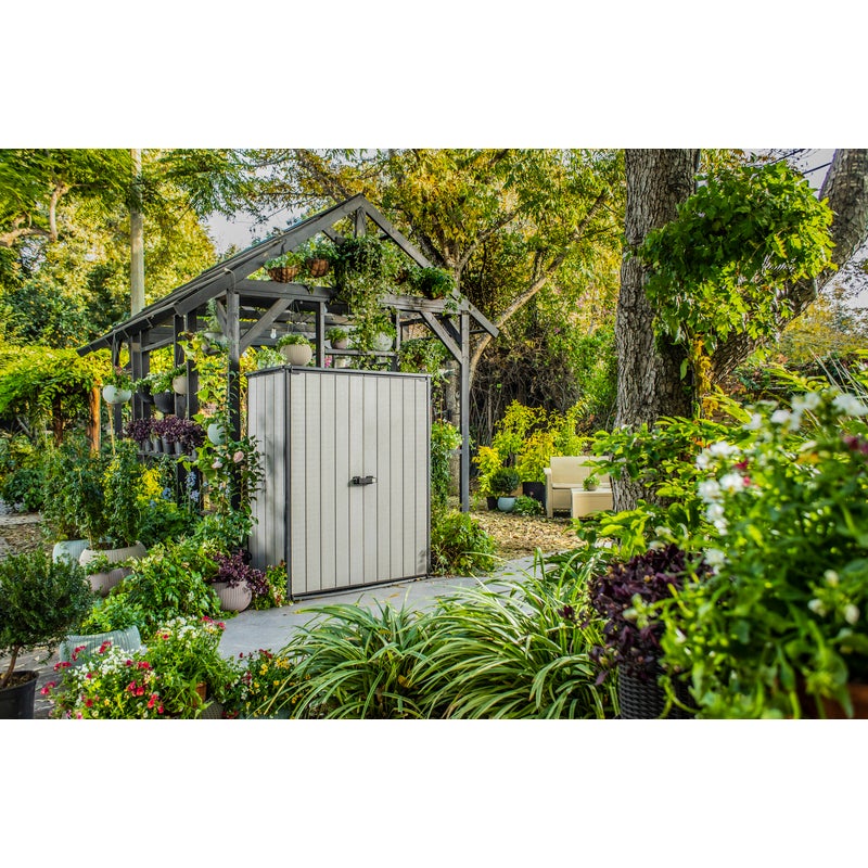 keter high store outdoor storage/wheelie bin shed deco