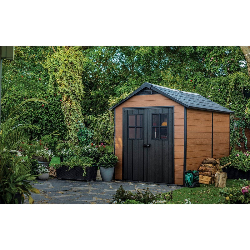 KETER Newton 759 Large Outdoor Storage/Garden Shed (Brown 