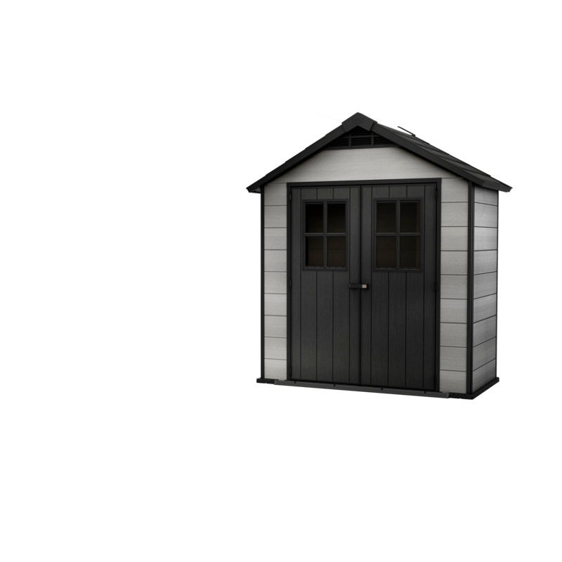 KETER Oakland 754 Large Outdoor Storage/Garden Shed (Deco Grey