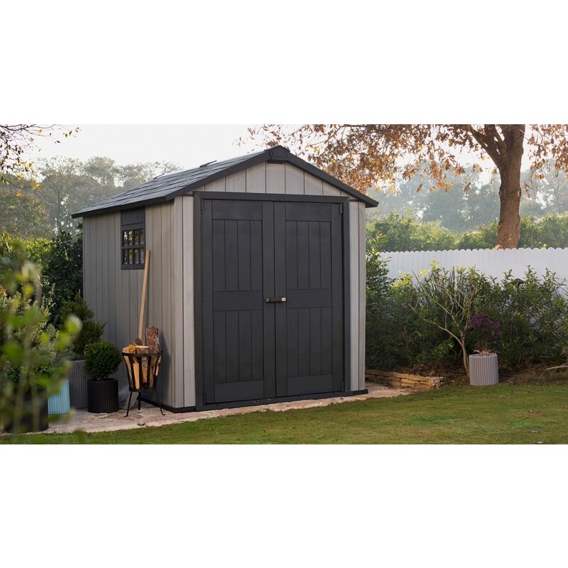KETER Oakland 759 Large Outdoor Storage/Garden Shed (Deco Grey