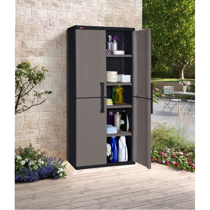 Keter Space Winner Outdoor Storage Cabinet Espresso Brown Black