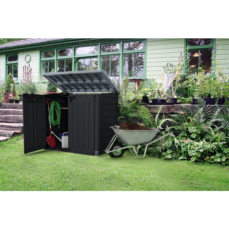 KETER StoreItOut Max Outdoor Storage/Wheelie Bin Shed (Black/Grey