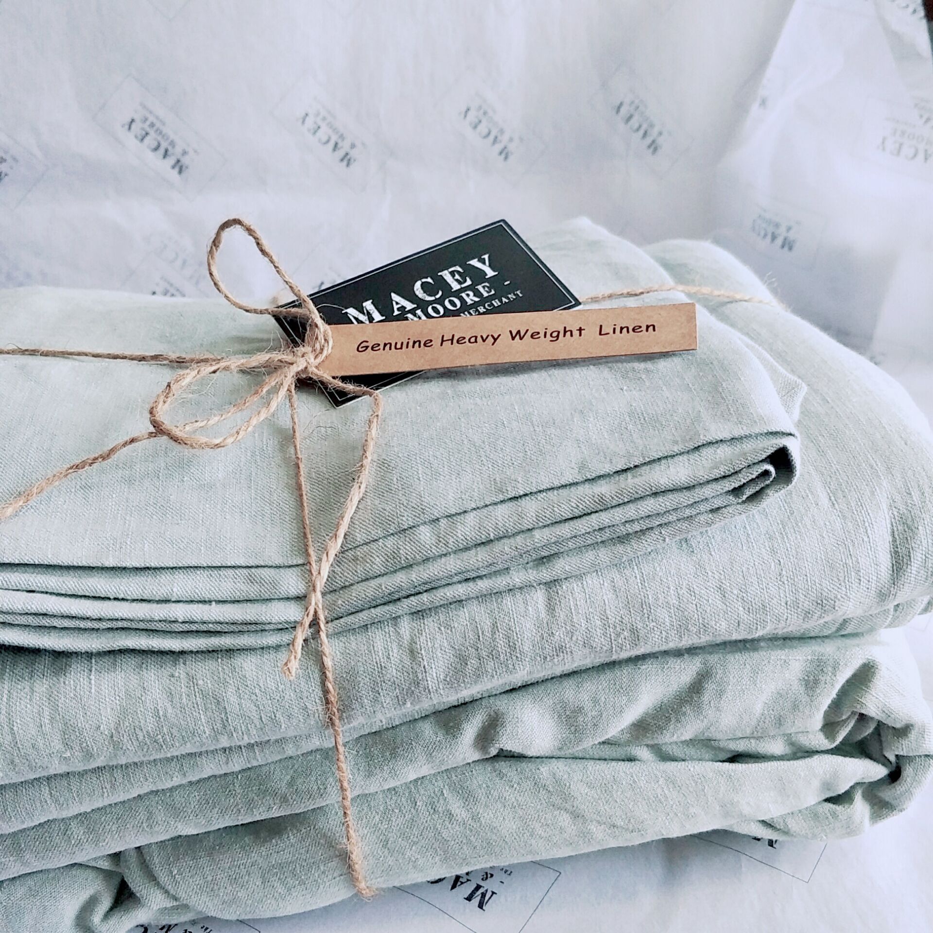Heavy Weight 100 French Flax Linen Sheet Set Duck Egg Blue Buy